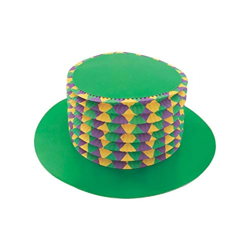 MARDI GRAS ACCORDION TOP HAT – Apparel Accessories – 12 Pieces