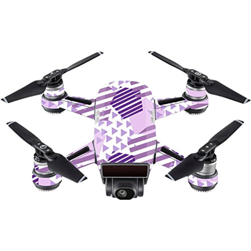 MightySkins Skin Compatible with DJI Spark Mini Drone  Purple Pentagon | Protective, Durable, and Unique Vinyl Decal wrap Cover | Easy to Apply, Remove, and Change Styles | Made in The USA